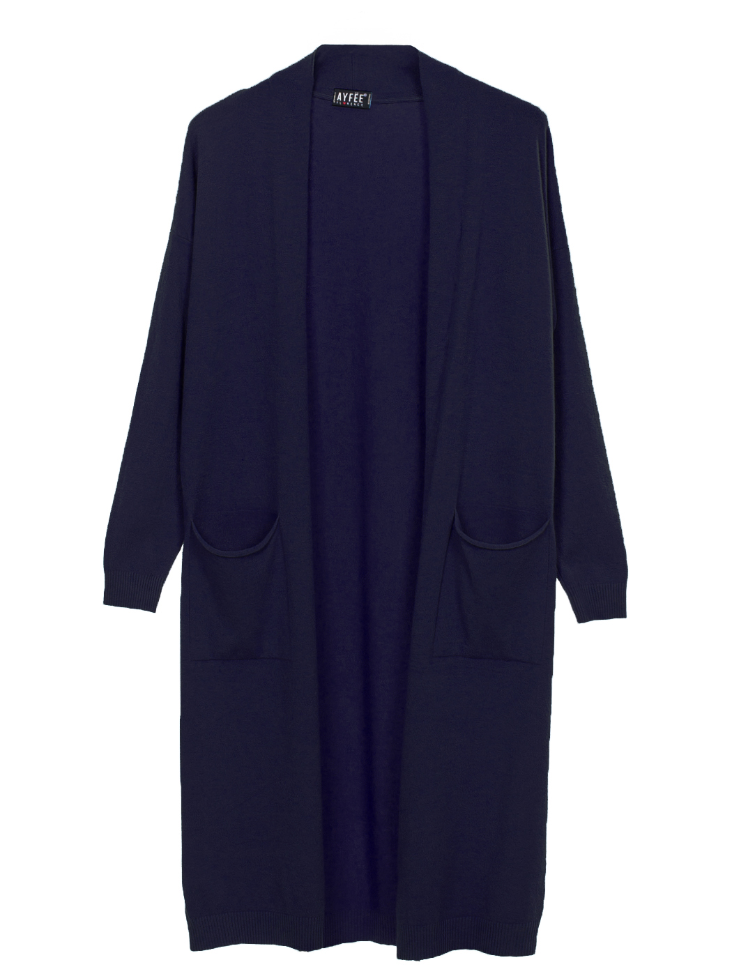 CARDIGAN IN MAGLIA CALATA CON TASCHE, TG UNICA - BLUE